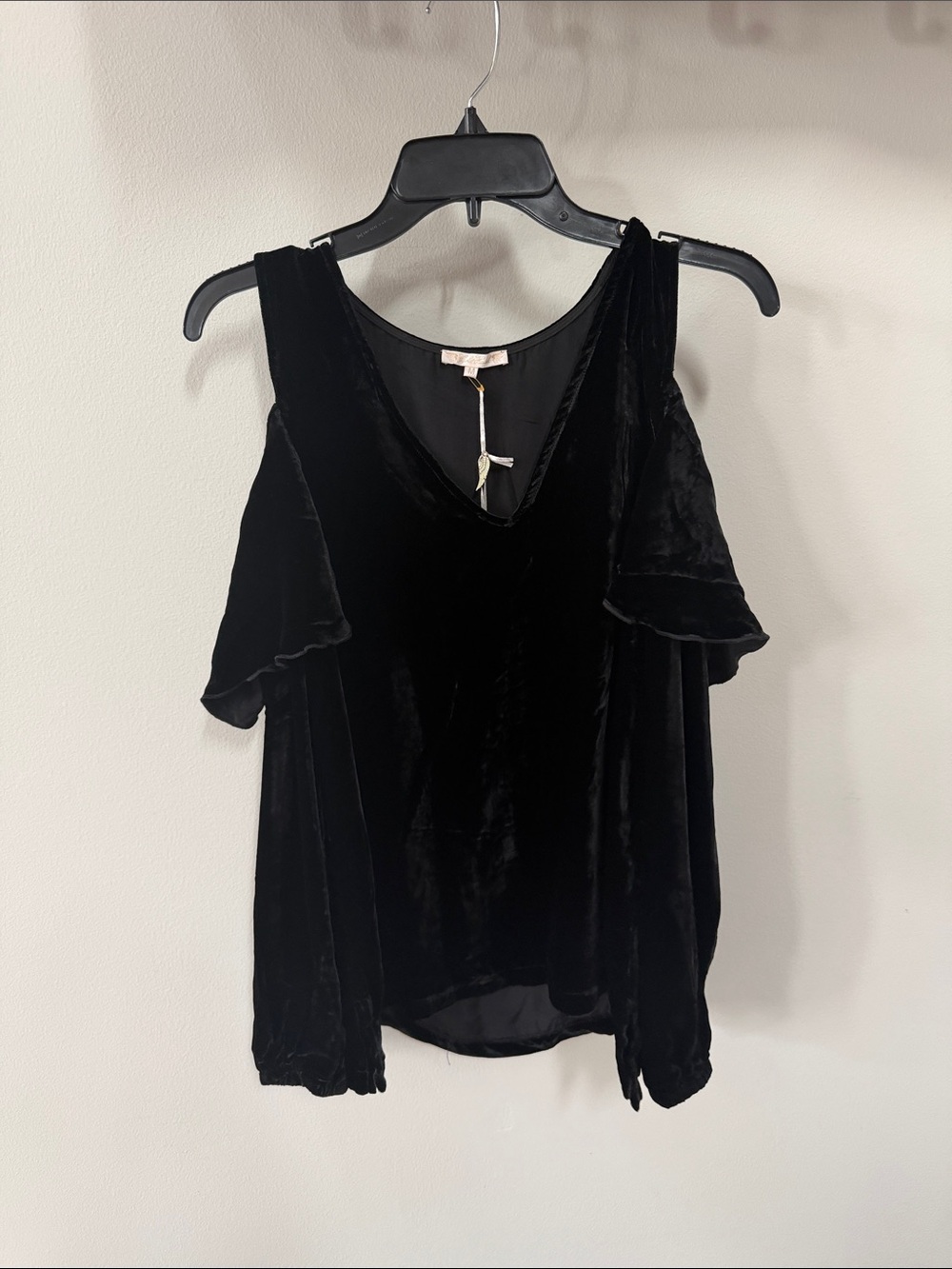 Gold Hawk Cold Shoulder Ruffled Top